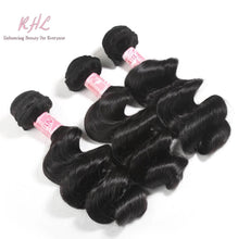 Load image into Gallery viewer, 9A LOOSE WAVE HAIR 3pcs lot + 13x4 or 13x6 Frontal = Bundle Deal 100% UNPROCESSED VIRGIN HUMAN HAIR Transparent lace / HD lace