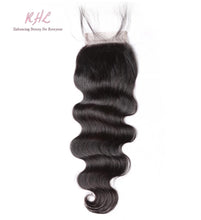 Load image into Gallery viewer, 12A BODY WAVE HAIR 3pcs lot + 4x4 Closure = Bundle Deal 100% UNPROCESSED VIRGIN HUMAN HAIR Transparent lace / HD lace