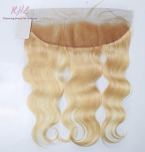 Load image into Gallery viewer, 10A #613 BODY WAVE 13x4 100% UNPROCESSED VIRGIN HUMAN HAIR TRANSPARENT/HD LACE FRONTAL