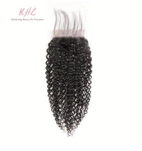 Load image into Gallery viewer, 10A KINKY CURL 4x4 or 5x5 100% UNPROCESSED VIRGIN HUMAN HAIR TRANSPARENT/HD LACE Closure