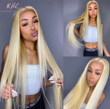 Load image into Gallery viewer, 13x4 #613 BLONDE 9A Grade 100% UNPROCESSED VIRGIN HUMAN HAIR STRAIGHT Lace FRONT Wig
