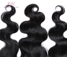 Load image into Gallery viewer, 12A BODY WAVE HAIR 3pcs lot + 13x4 or 13x6 Frontal = Bundle Deal 100% UNPROCESSED VIRGIN HUMAN HAIR Transparent lace / HD lace
