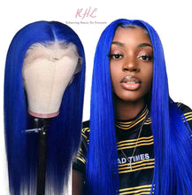 Load image into Gallery viewer, 13x4 BLUE STRAIGHT 9A GRADE 100% VIRGIN UNPROCESSED HAIR LACE FRONT Wig