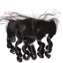 Load image into Gallery viewer, 10A LOOSE WAVE HAIR 3pcs lot + 13x4 or 13x6 Frontal = Bundle Deal 100% UNPROCESSED VIRGIN HUMAN HAIR Transparent lace / HD lace
