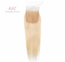 Load image into Gallery viewer, 10A #613 STRAIGHT 4x4 or 5x5 100% UNPROCESSED VIRGIN HUMAN HAIR TRANSPARENT/HD LACE Closure