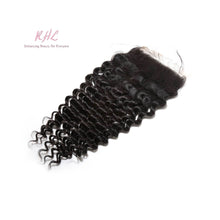 Load image into Gallery viewer, 9A DEEP WAVE HAIR 3pcs lot + 5x5 Closure = Bundle Deal 100% UNPROCESSED VIRGIN HUMAN HAIR HD lace Closure