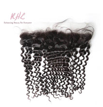 Load image into Gallery viewer, 9A DEEP WAVE HAIR 3pcs lot + 13x4 or 13x6 Frontal = Bundle Deal 100% UNPROCESSED VIRGIN HUMAN HAIR Transparent lace / HD lace