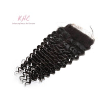 Load image into Gallery viewer, 12A DEEP WAVE HAIR 3pcs lot + 5x5 Closure = Bundle Deal 100% UNPROCESSED VIRGIN HUMAN HAIR HD lace Closure