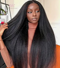 Load image into Gallery viewer, 10A Grade 4x4 LACE CLOSURE KINKY STRAIGHT 100% UNPROCESSED VIRGIN HUMAN HAIR Wig (TRANSPARENT/HD Lace)