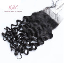 Load image into Gallery viewer, 9A JERRY CURL HAIR 3pcs lot + 4x4 Closure = Bundle Deal 100% UNPROCESSED VIRGIN HUMAN HAIR Transparent lace / HD lace