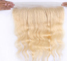 Load image into Gallery viewer, 10A #613 BODY WAVE 13x4 100% UNPROCESSED VIRGIN HUMAN HAIR TRANSPARENT/HD LACE FRONTAL