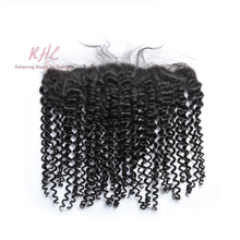 Load image into Gallery viewer, 9A CURLY HAIR 3pcs lot + 13x4 or 13x6 Frontal = Bundle Deal 100% UNPROCESSED VIRGIN HUMAN HAIR Transparent lace / HD lace