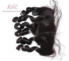 Load image into Gallery viewer, 12A LOOSE WAVE HAIR 3pcs lot + 13x4 or 13x6 Frontal = Bundle Deal 100% UNPROCESSED VIRGIN HUMAN HAIR Transparent lace / HD lace