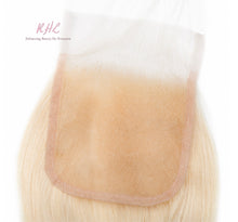 Load image into Gallery viewer, 10A #613 STRAIGHT 4x4 or 5x5 100% UNPROCESSED VIRGIN HUMAN HAIR TRANSPARENT/HD LACE Closure