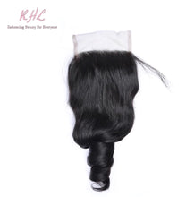 Load image into Gallery viewer, 10A LOOSE WAVE 4x4 or 5x5 100% UNPROCESSED VIRGIN HUMAN HAIR TRANSPARENT/HD LACE Closure