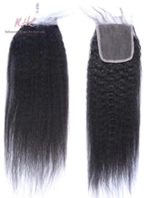 Load image into Gallery viewer, 10A KINKY STRAIGHT 4x4 or 5x5 100% UNPROCESSED VIRGIN HUMAN HAIR TRANSPARENT/HD LACE Closure