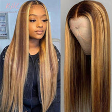 Load image into Gallery viewer, 13x4 4/27 10A Grade STRAIGHT 100% UNPROCESSED VIRGIN HUMAN HAIR LACE FRONT wig