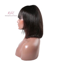 Load image into Gallery viewer, 10A Grade 4x4 SHORT BOB FRONT BANG 100% UNPROCESSED VIRGIN HUMAN HAIR STRAIGHT Wig (Custom Made)