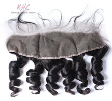 Load image into Gallery viewer, 10A LOOSE WAVE 13x4 OR 13x6 100% UNPROCESSED VIRGIN HUMAN HAIR TRANSPARENT/HD LACE FRONTAL