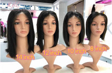 Load image into Gallery viewer, 13x4 CUSTOM COLOUR LIGHT PINK 8A Grade 100% UNPROCESSED VIRGIN HUMAN HAIR STRAIGHT Wig SHORT BOB