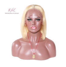 Load image into Gallery viewer, 13x4 #613 CUSTOM COLOUR 8A Grade 100% UNPROCESSED VIRGIN HUMAN HAIR STRAIGHT Wig SHORT BOB