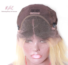 Load image into Gallery viewer, 13x4 CUSTOM COLOUR OMBRÉ 1b/#613 8A Grade 100% UNPROCESSED VIRGIN HUMAN HAIR STRAIGHT Wig SHORT BOB