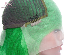 Load image into Gallery viewer, 13x4 CUSTOM COLOUR GREEN 8A Grade 100% UNPROCESSED VIRGIN HUMAN HAIR STRAIGHT Wig SHORT BOB