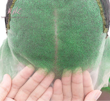 Load image into Gallery viewer, 13x4 CUSTOM COLOUR GREEN 8A Grade 100% UNPROCESSED VIRGIN HUMAN HAIR STRAIGHT Wig SHORT BOB