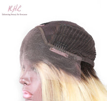 Load image into Gallery viewer, 13x4 CUSTOM COLOUR OMBRÉ 1b/#613 8A Grade 100% UNPROCESSED VIRGIN HUMAN HAIR STRAIGHT Wig SHORT BOB