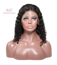 Load image into Gallery viewer, 13x4 14 Inch 9A Grade SHORT DEEP CURLY 100% UNPROCESSED VIRGIN HUMAN HAIR LACE FRONT BOB Wig (Custom Made)