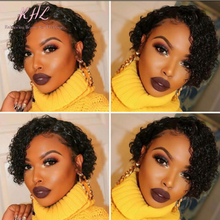 Load image into Gallery viewer, 13x4 10 Inch PIXIE SHORT CUT CURLY HAIR 9A Grade 100% UNPROCESSED VIRGIN HUMAN HAIR LACE FRONT wig (Custom Made)