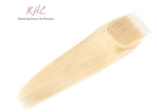 Load image into Gallery viewer, 10A #613 STRAIGHT 4x4 or 5x5 100% UNPROCESSED VIRGIN HUMAN HAIR TRANSPARENT/HD LACE Closure