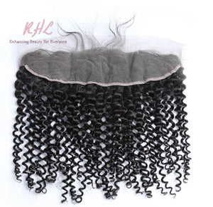 12A CURLY HAIR 3pcs lot + 13x4 or 13x6 Frontal = Bundle Deal 100% UNPROCESSED VIRGIN HUMAN HAIR Transparent lace / HD lace