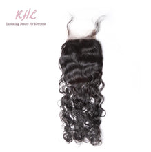 Load image into Gallery viewer, 10A WATER WAVE 4x4 or 5x5  100% UNPROCESSED VIRGIN HUMAN HAIR TRANSPARENT/HD LACE Closure
