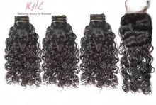 Load image into Gallery viewer, 10A WATER WAVE HAIR 3pcs lot + 4x4 Closure = Bundle Deal 100% UNPROCESSED VIRGIN HUMAN HAIR Transparent lace / HD lace
