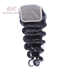 Load image into Gallery viewer, 12A LOOSE DEEP WAVE HAIR 3pcs lot + 4x4 Closure = Bundle Deal 100% UNPROCESSED VIRGIN HUMAN HAIR Transparent lace / HD lace
