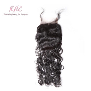 9A WATER WAVE HAIR 3pcs lot + 4x4 Closure = Bundle Deal 100% UNPROCESSED VIRGIN HUMAN HAIR Transparent lace / HD lace