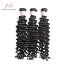 Load image into Gallery viewer, 9A DEEP WAVE HAIR 3pcs lot + 5x5 Closure = Bundle Deal 100% UNPROCESSED VIRGIN HUMAN HAIR  HD lace Closure
