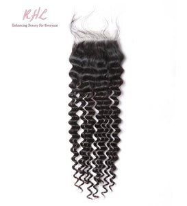 10A DEEP WAVE 4x4 or 5x5  100% UNPROCESSED VIRGIN HUMAN HAIR TRANSPARENT/HD LACE Closure