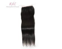 Load image into Gallery viewer, 10A STRAIGHT 4x4 or 5x5  100% UNPROCESSED VIRGIN HUMAN HAIR TRANSPARENT/HD LACE Closure
