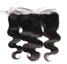 Load image into Gallery viewer, 9A BODYWAVE HAIR 3pcs lot + 13x4 or 13x6 Frontal = Bundle Deal 100% UNPROCESSED VIRGIN HUMAN HAIR Transparent lace / HD lace
