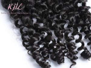 9A CURLY HAIR 3pcs lot + 13x4 or 13x6 Frontal = Bundle Deal 100% UNPROCESSED VIRGIN HUMAN HAIR Transparent lace / HD lace