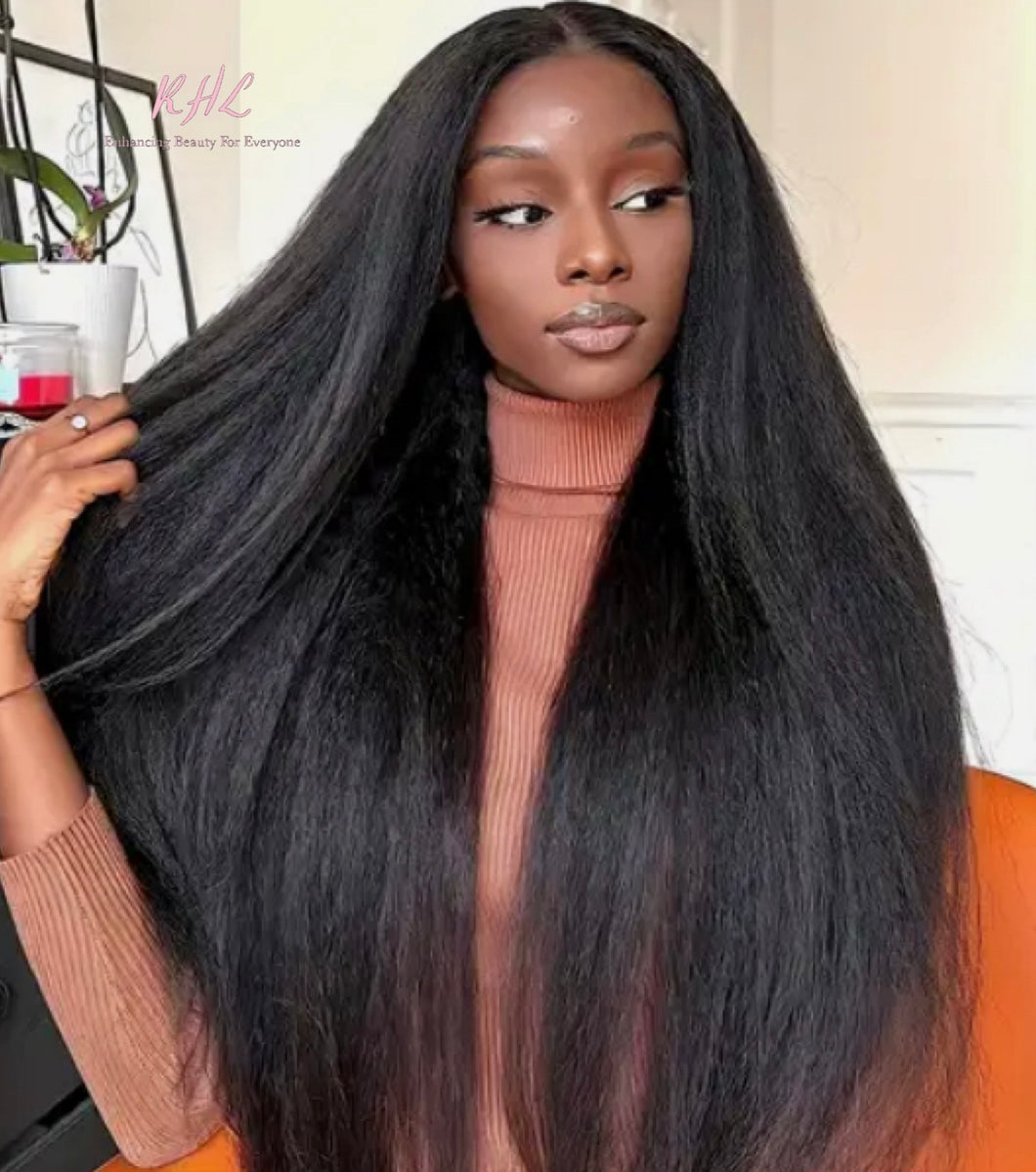 10A Grade 5x5 HD LACE CLOSURE KINKY STRAIGHT 100% UNPROCESSED VIRGIN HUMAN HAIR Wig