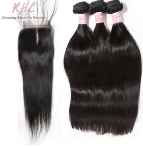 9A STRAIGHT HAIR 3pcs lot + 5x5 Closure = Bundle Deal 100% UNPROCESSED VIRGIN HUMAN HAIR  HD lace Closure