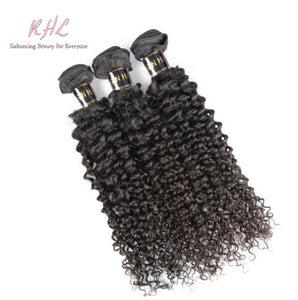 10A CURLY HAIR 3pcs lot + 13x4 or 13x6 Frontal = Bundle Deal 100% UNPROCESSED VIRGIN HUMAN HAIR Transparent lace / HD lace