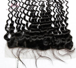 12A DEEP WAVE HAIR 3pcs lot + 13x4 or 13x6 Frontal = Bundle Deal 100% UNPROCESSED VIRGIN HUMAN HAIR Transparent lace / HD lace