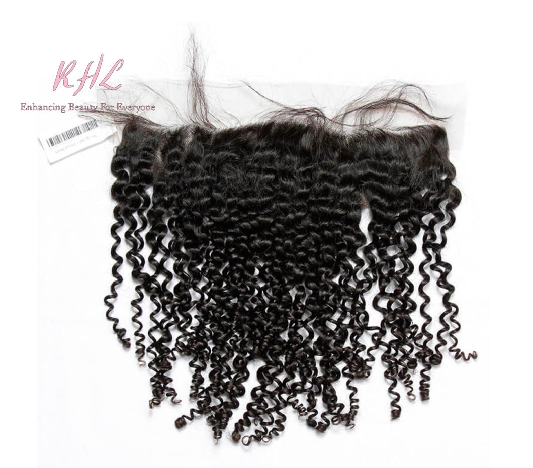 10A CURLY 13x4 OR 13x6 100% UNPROCESSED VIRGIN HUMAN HAIR TRANSPARENT/HD LACE FRONTAL