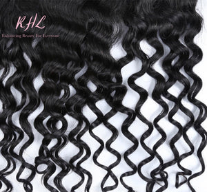 9A DEEP WAVE HAIR 3pcs lot + 13x4 or 13x6 Frontal = Bundle Deal 100% UNPROCESSED VIRGIN HUMAN HAIR Transparent lace / HD lace