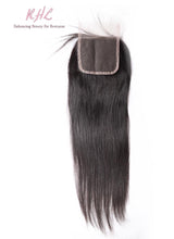 Load image into Gallery viewer, 10A STRAIGHT 4x4 or 5x5  100% UNPROCESSED VIRGIN HUMAN HAIR TRANSPARENT/HD LACE Closure
