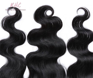 9A BODYWAVE HAIR 3pcs lot + 13x4 or 13x6 Frontal = Bundle Deal 100% UNPROCESSED VIRGIN HUMAN HAIR Transparent lace / HD lace